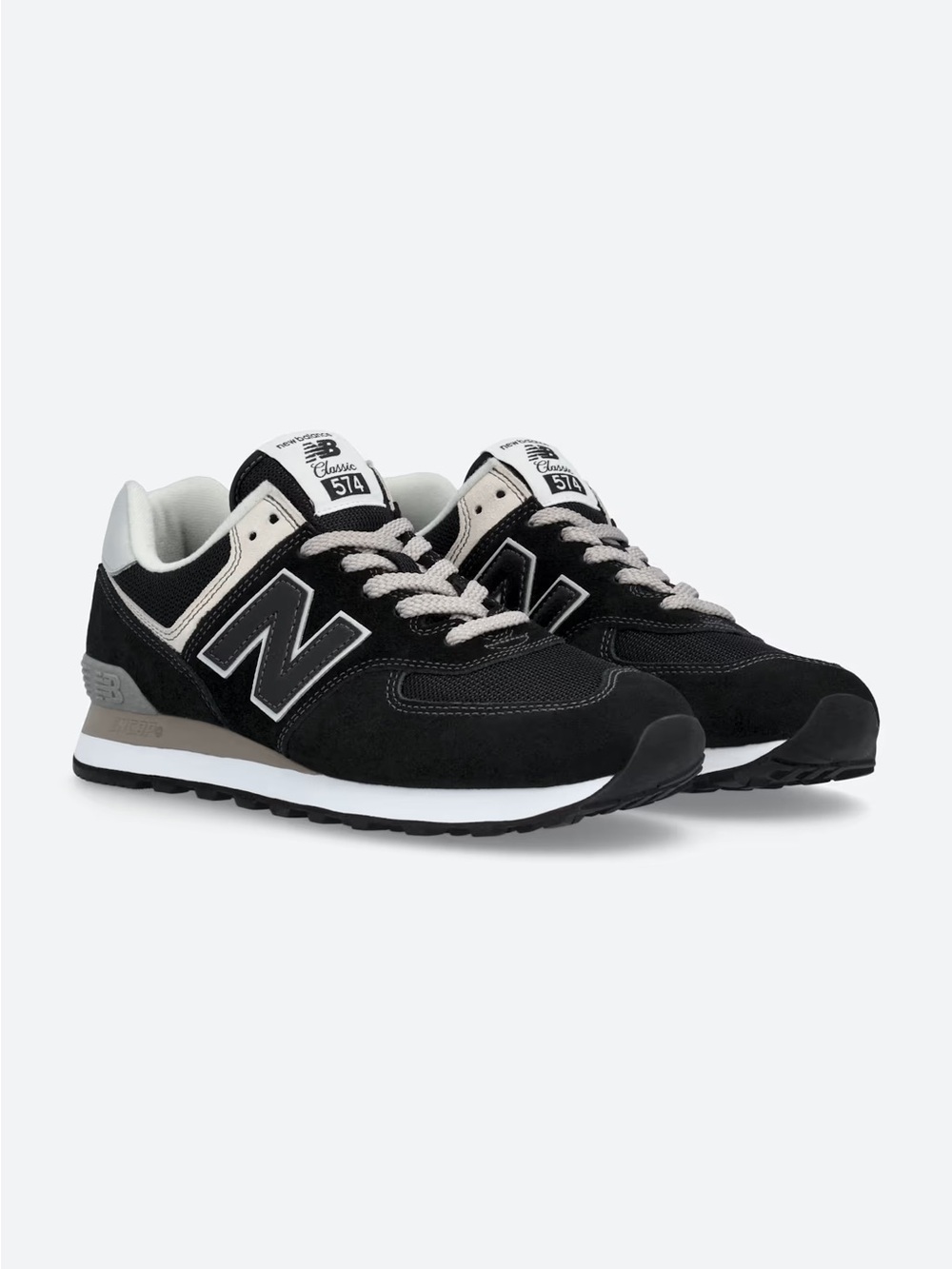 New Balance 574 Low-Top Sneakers in Black & White